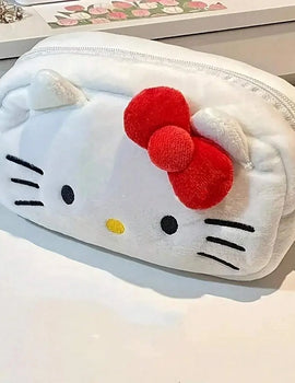 Hello Kitty Plush Bag Anime Sanrio Cinnamoroll Cosmetic Storage Bags Cartoon Kawaii Pachacco Pencil Case Girl Birthday Gifts