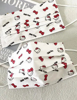 New Hello Kitty Animation Cartoon Cute Printed Mask Creative Personalized Disposable Independently Packaged Sun Protection Mask