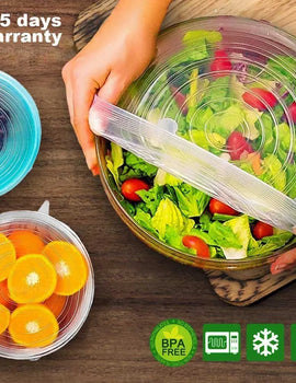 6 Pcs Silicone Cover Stretch Lids for Kitchen Microwave Food Covers Bowl Caps Elastic Silicone Lid Cap Universal Adaptable Lids