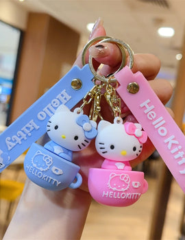 Sanrio Hello Kitty Key Chain Women Cute Cartoon Kuromi Keychain Girl Schoolbag Shoulder Bag Car Keyring Kid Children Kawaii Gift
