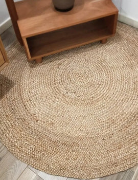 "Natural Jute Woven Carpet – Wear-Resistant, Stain-Resistant Large Area Rug in Primary Colors for Living Room"