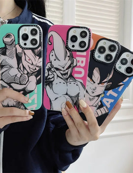 Luxury Cute Japan Anime Z Gokus Laser Phone Case For iPhone 15 14 13 12 11 Pro Max Cartoon Couple Anti-drop Bumper Back Cover