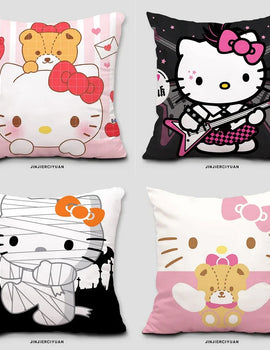 Cartoon cute Hello Kitty pillowcase Sanrio surrounding pillowcase living room sofa cushion cover home room decoration