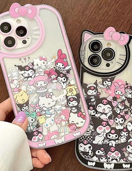 INS Hello Kitty Kuromi Mobile Phone Case Cute Cartoon Pink IPhone 7 8 Plus 15 14 12 13 11 Pro Max Anime Cases Christmas Gift Y2k