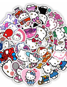 10/30/50PCS Hello Kitty Cute Anime Stickers Graffiti Decals DIY Phone Fridge Laptop Sticker Decoration Classic Toys