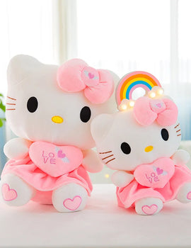 Cute Hello Kitty Pink Plush Stuffed Toys Anime Cartoon Plushie Doll Soft Stuffed Pillow Toys For Children Birthday Xmas Gifts