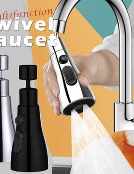 "Universal 360° Rotating Kitchen Faucet Extender – Plastic Splash Filter Aerator Nozzle for Washbasin"