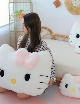 Sanrio Hello Kitty Plush Toy Soft Cuddly Pillow Comfortable Back Cushion Sofa Decorative Pillow Hug Plushies Xmas Gifts For Girl