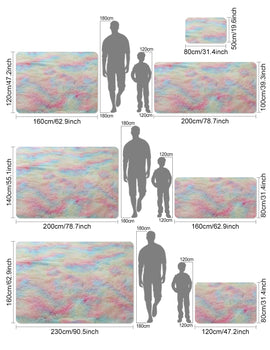 "Colorful Rainbow Girls' Carpet for Bedroom & Living Room – Soft, Large, Cute Area Rug for Kids' Room & Bedside"