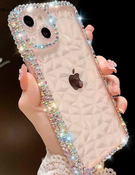 Luxury Diamond Glitter Case For iPhone 13 12 11 14 15 16 Pro Max X Xr Xs 8 7 16 Plus Bling Transparent Shockproof Soft TPU Cover