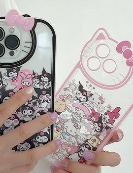 INS Hello Kitty Kuromi Mobile Phone Case Cute Cartoon Pink IPhone 7 8 Plus 15 14 12 13 11 Pro Max Anime Cases Christmas Gift Y2k