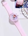 Disney Girls Kids Watches Children Watch Frozen Princess Aisha Sophia Luminous Student Colorful LED Light Women Lady Clock