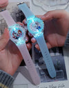 Disney Girls Kids Watches Children Watch Frozen Princess Aisha Sophia Luminous Student Colorful LED Light Women Lady Clock