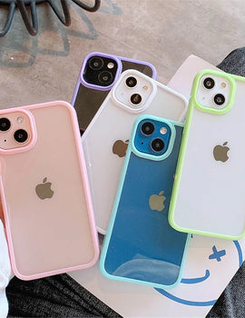 "Candy Shockproof Silicone Bumper Phone Case for iPhone 16, 15, 14, 13, 12, 11, Pro Max, XS, XR, 8, 7 Plus – Transparent, Durable Protection, Soft Silicone Back Cover for Ultimate iPhone Safety"