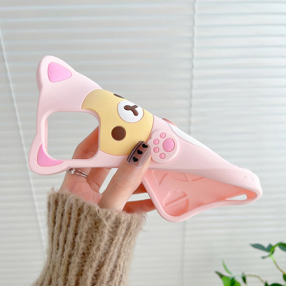 Kawaii Rilakkuma Bear Soft Silicone Cover Case For iPhone 16 15 14 13 12 Mini 11 Pro X XS Max XR 6 6S 7 8 Plus SE