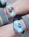 Disney Girls Kids Watches Children Watch Frozen Princess Aisha Sophia Luminous Student Colorful LED Light Women Lady Clock