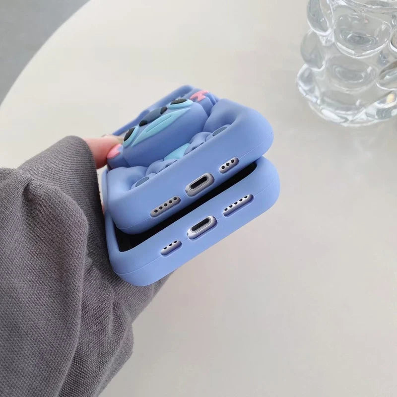 Cute Stitch Head Grip Tok Case | Soft Silicone Phone Cover | For iPhone 14 Plus 15 Pro Max 11 12 Pro 13 Pro X XS Max XR SE 7 8 Plus | Stylish, Protective & Comfortable Grip!