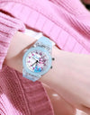 Disney Girls Kids Watches Children Watch Frozen Princess Aisha Sophia Luminous Student Colorful LED Light Women Lady Clock