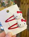 2pcs Sanrio Girl Hair Clip Kawaii Hello Kitty Cartoon BB Hair Clip Girl Hairs Accessories Headwear Bangs Clip Bow HairClips Gift