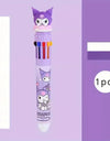 Sanrio Cartoon Ballpoint Pen 1/6pcs Kuromi Hello Kitty Cinnamoroll 10 Color 0.7 School Student Stationery Draw Wrirte Mark Pen
