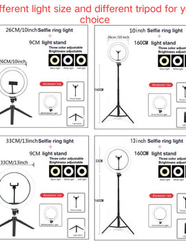 "YouTube Vlog Ring Light – LED Selfie Circular Photo & Video Camera Lamp with Phone Holder, Studio Lighting for Content Creation"