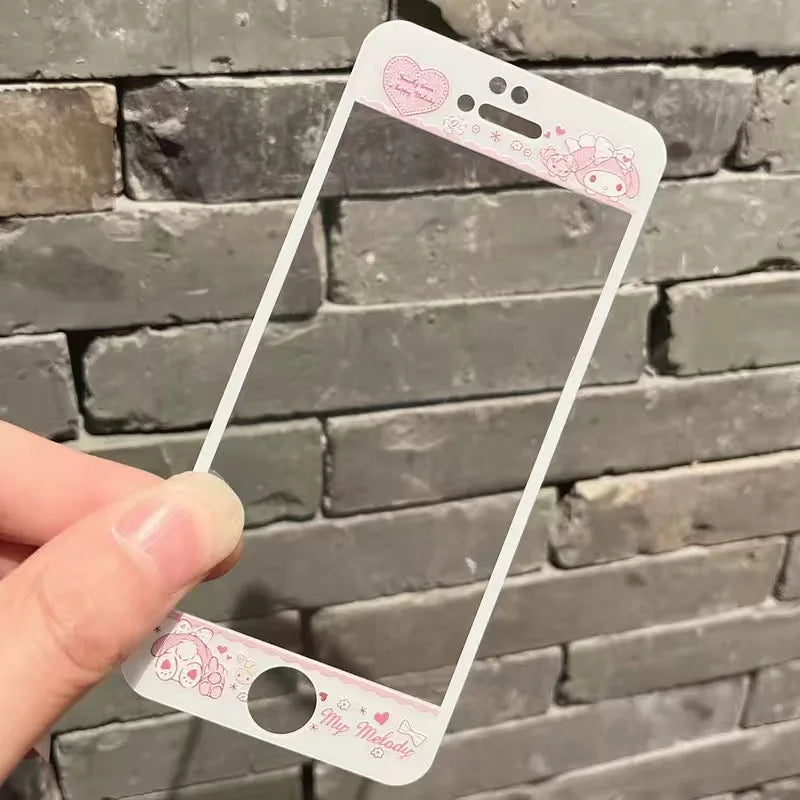 Cartoon Pattern Screen Protector Full Cover Tempered Glass for Iphone 4 4S 5 5S Sanrio Melody Kitty Kuromi Cute Screenprotectors