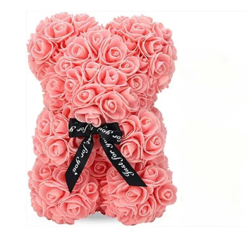 "Artificial Eternal Rose Teddy Bear – Perfect Mother's Day, Birthday, Valentine's Day, and Anniversary Gift & Decor Miniature"