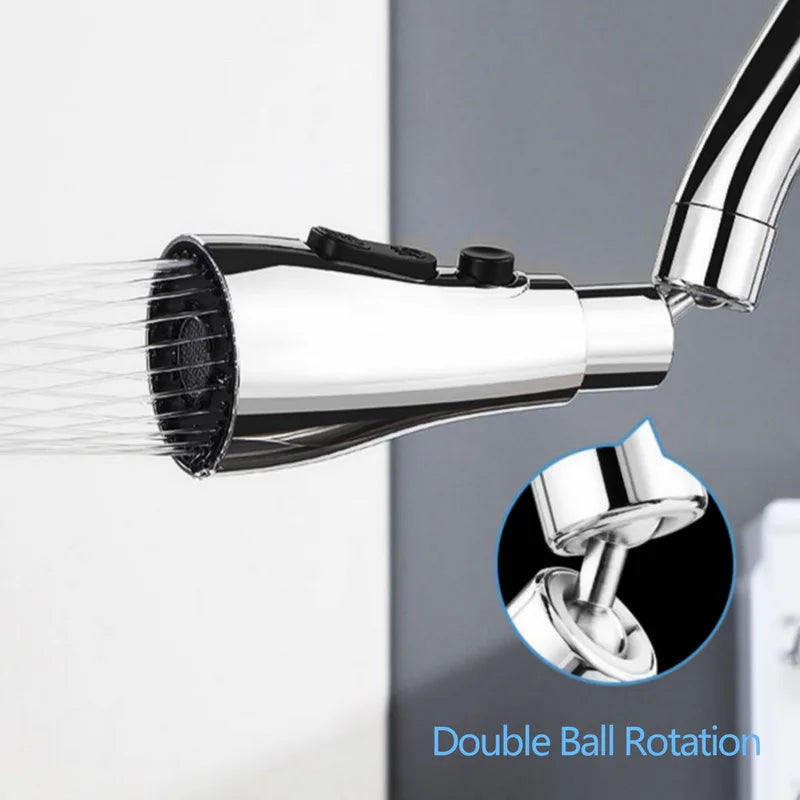 "Universal 360° Rotating Kitchen Faucet Extender – Plastic Splash Filter Aerator Nozzle for Washbasin"