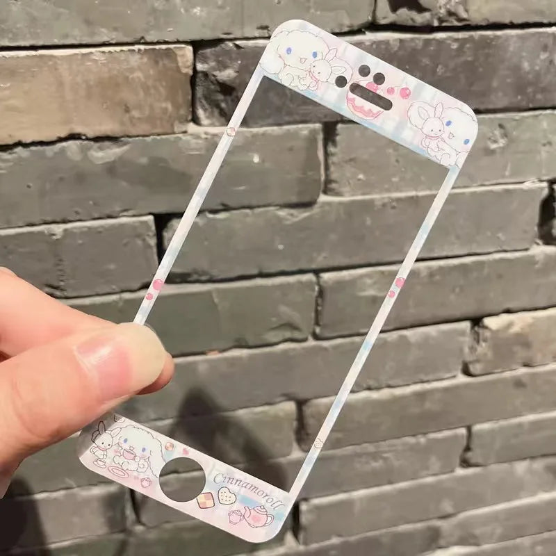 Cartoon Pattern Screen Protector Full Cover Tempered Glass for Iphone 4 4S 5 5S Sanrio Melody Kitty Kuromi Cute Screenprotectors