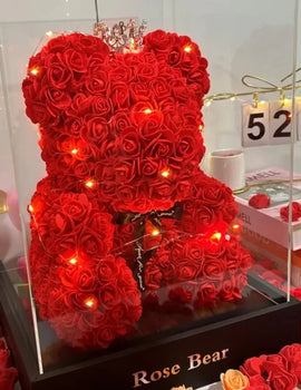 "Artificial Eternal Rose Teddy Bear – Perfect Mother's Day, Birthday, Valentine's Day, and Anniversary Gift & Decor Miniature"