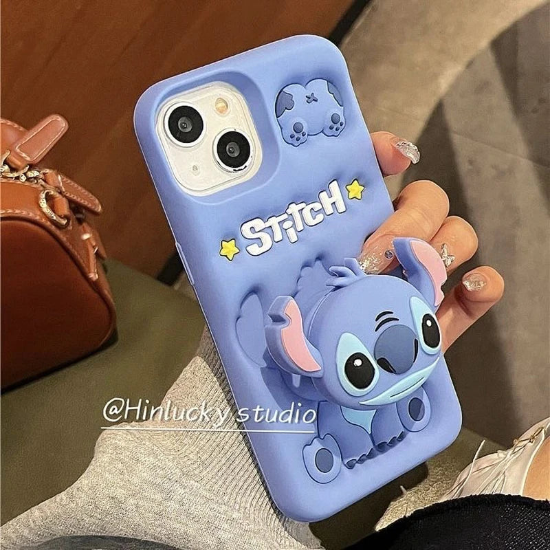 Cute Stitch Head Grip Tok Case | Soft Silicone Phone Cover | For iPhone 14 Plus 15 Pro Max 11 12 Pro 13 Pro X XS Max XR SE 7 8 Plus | Stylish, Protective & Comfortable Grip!