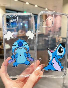Disney Angry Stitch TPU Soft Phone Case For iPhone 16 15 14 13 PRO MAX 11 12 13 PRO X XS XR 7 8 Plus Mini Y2k Cartoon Cute Cases