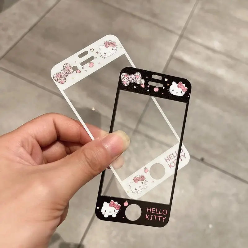 Cartoon Pattern Screen Protector Full Cover Tempered Glass for Iphone 4 4S 5 5S Sanrio Melody Kitty Kuromi Cute Screenprotectors