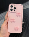 3D Pink Cute Butterfly Silicone Soft Phone Case for iPhone (16, 15, 14, 13, 12, 11, Pro Max, XS, XR, X, 7, 8 Plus, SE) – Shockproof Candy Cover