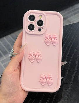 3D Pink Cute Butterfly Silicone Soft Phone Case for iPhone (16, 15, 14, 13, 12, 11, Pro Max, XS, XR, X, 7, 8 Plus, SE) – Shockproof Candy Cover