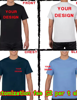 "Customizable 100% Cotton Short Sleeve T-Shirt - Soft O-Neck Tee for Men & Women, Personalized Print Options"