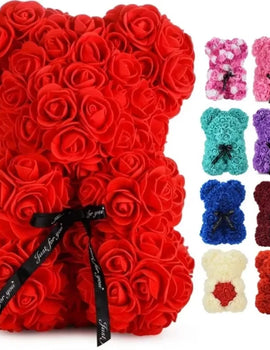 "Artificial Eternal Rose Teddy Bear – Perfect Mother's Day, Birthday, Valentine's Day, and Anniversary Gift & Decor Miniature"