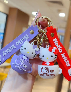 Sanrio Hello Kitty Key Chain Women Cute Cartoon Kuromi Keychain Girl Schoolbag Shoulder Bag Car Keyring Kid Children Kawaii Gift