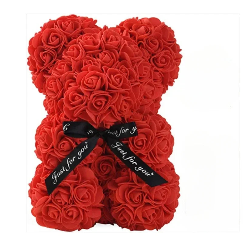 "Artificial Eternal Rose Teddy Bear – Perfect Mother's Day, Birthday, Valentine's Day, and Anniversary Gift & Decor Miniature"