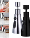 "Universal 360° Rotating Kitchen Faucet Extender – Plastic Splash Filter Aerator Nozzle for Washbasin"