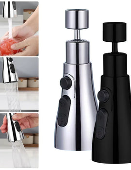 "Universal 360° Rotating Kitchen Faucet Extender – Plastic Splash Filter Aerator Nozzle for Washbasin"