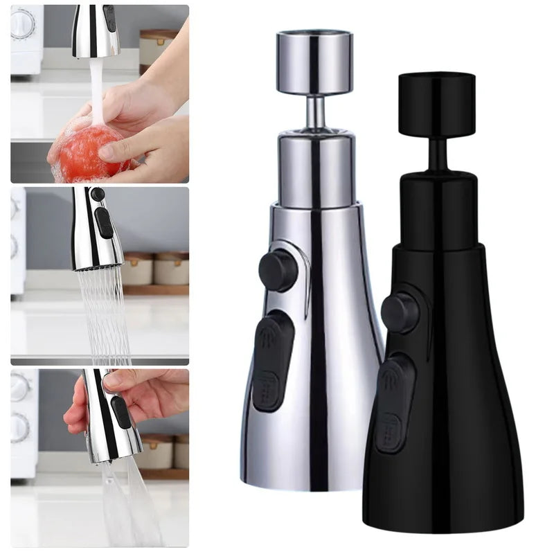 "Universal 360° Rotating Kitchen Faucet Extender – Plastic Splash Filter Aerator Nozzle for Washbasin"