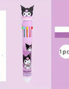 Sanrio Cartoon Ballpoint Pen 1/6pcs Kuromi Hello Kitty Cinnamoroll 10 Color 0.7 School Student Stationery Draw Wrirte Mark Pen