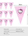 Anime Cartoon Characters Around Hello Kitty Theme Party Banner Decoration Kit Children's Birthday Party Invitation Card