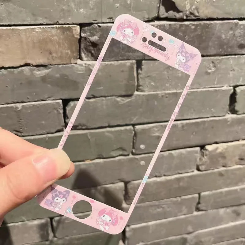 Cartoon Pattern Screen Protector Full Cover Tempered Glass for Iphone 4 4S 5 5S Sanrio Melody Kitty Kuromi Cute Screenprotectors