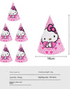 Anime Cartoon Characters Around Hello Kitty Theme Party Banner Decoration Kit Children's Birthday Party Invitation Card