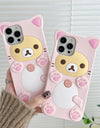 Kawaii Rilakkuma Bear Soft Silicone Cover Case For iPhone 16 15 14 13 12 Mini 11 Pro X XS Max XR 6 6S 7 8 Plus SE