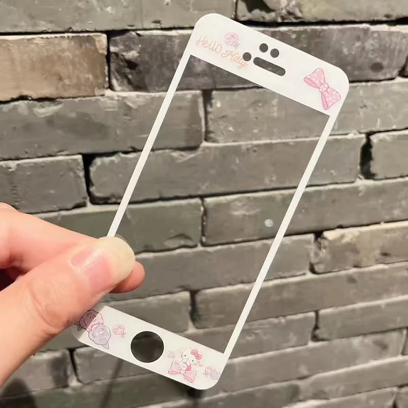 Cartoon Pattern Screen Protector Full Cover Tempered Glass for Iphone 4 4S 5 5S Sanrio Melody Kitty Kuromi Cute Screenprotectors
