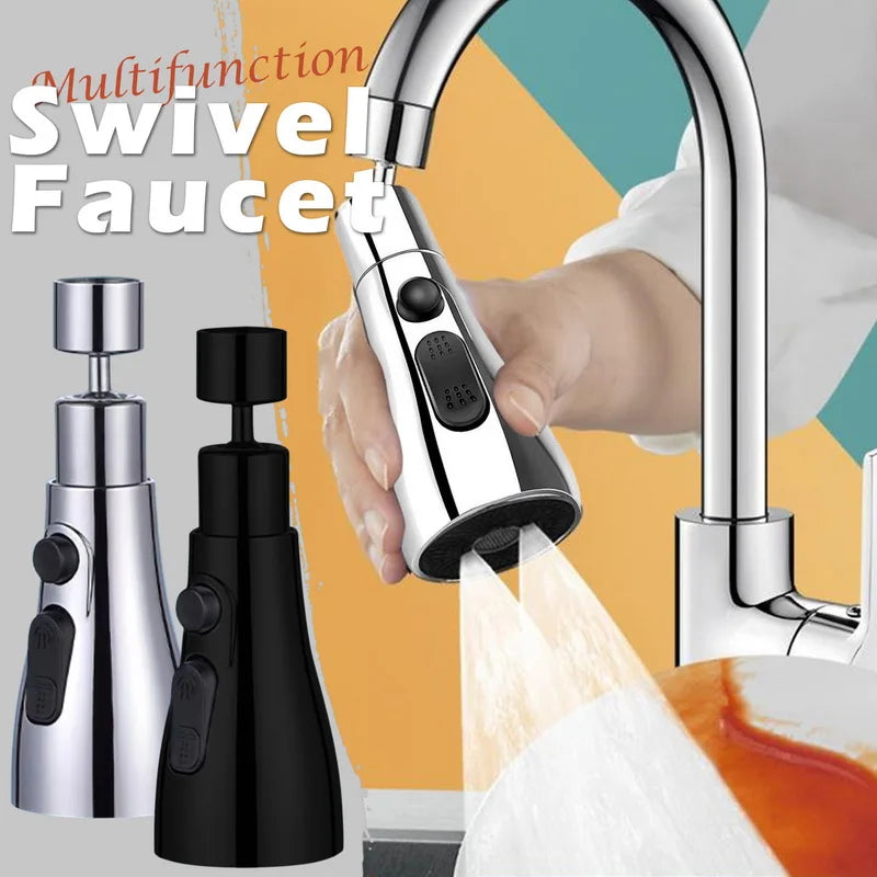 "Universal 360° Rotating Kitchen Faucet Extender – Plastic Splash Filter Aerator Nozzle for Washbasin"