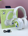 Hello Kitty Bluetooth Headphones Sanrio Kuromi Cartoon Wireless Sports Earphones with LED Lights Gaming Headsets Noise Reduction